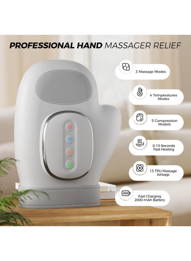 Heated Compression Hand Massager | 3 Massage Modes | Multiple Intensity Levels | Relief for Carpal Tunnel  Arthritis | Hand Therapy Glove | Great Gift Option - Image 2